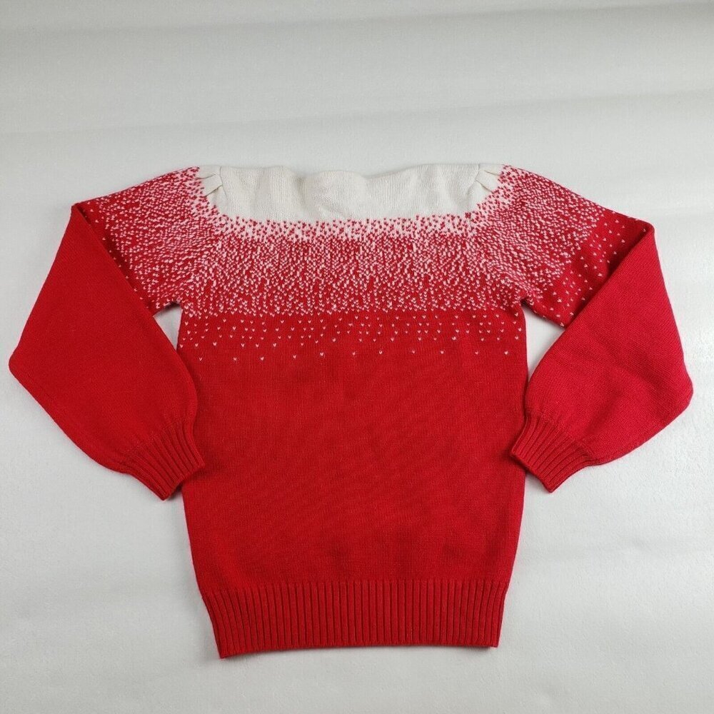 Vintage Meister 100% Wool Sweater Womens Small Red Holiday Grandmacore Pullover